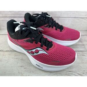 Saucony Women's Rose Black Colorway Ride 16 Lace Up Running Shoes Size 8.5